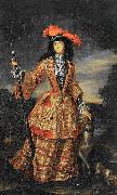 Jan Frans van Douven Anna Maria Luisa de' Medici in hunting dress painting